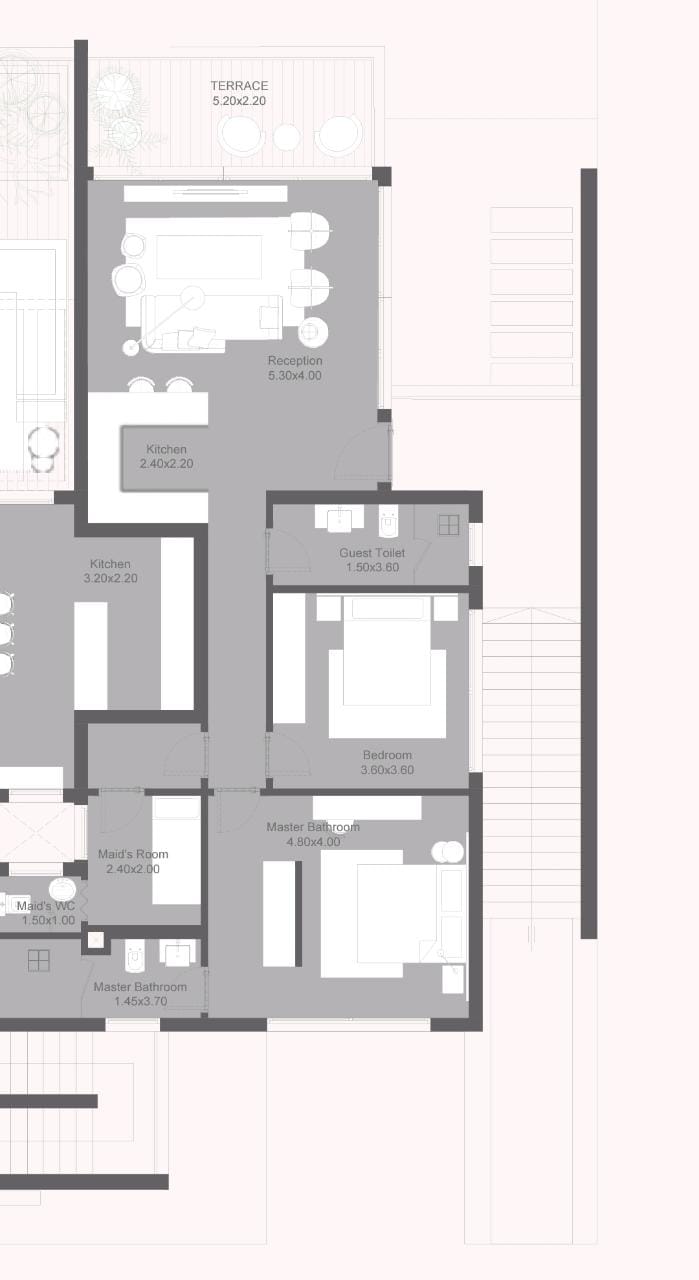 Floor plan for chalet at Seashell Ras El Hekma