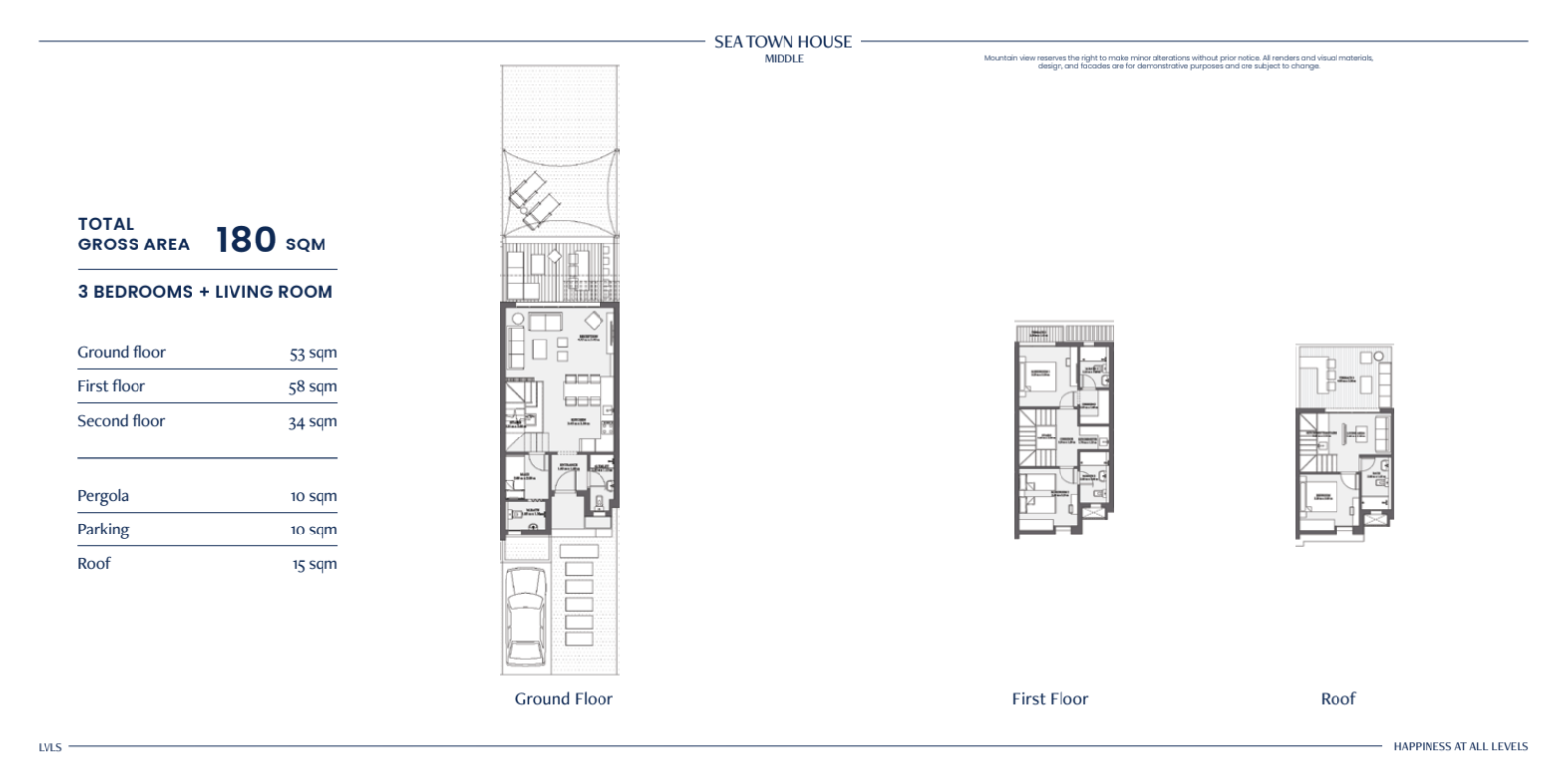 Floor plan for townhouse at LVLS Mountain View