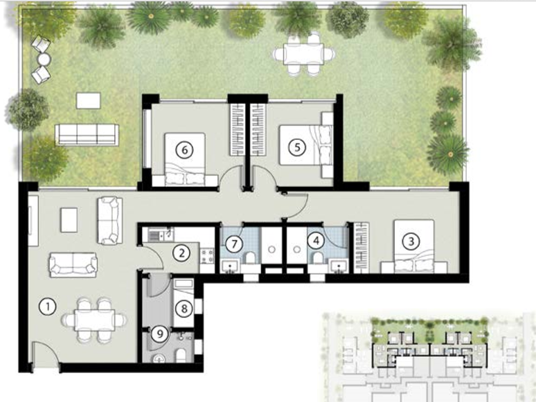 Floor plan for chalet at Silversands