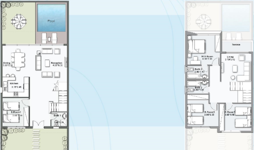 Floor plan for villa at Sea View
