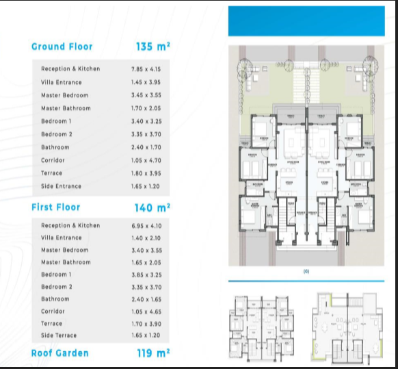 Floor plan for villa at Sea View