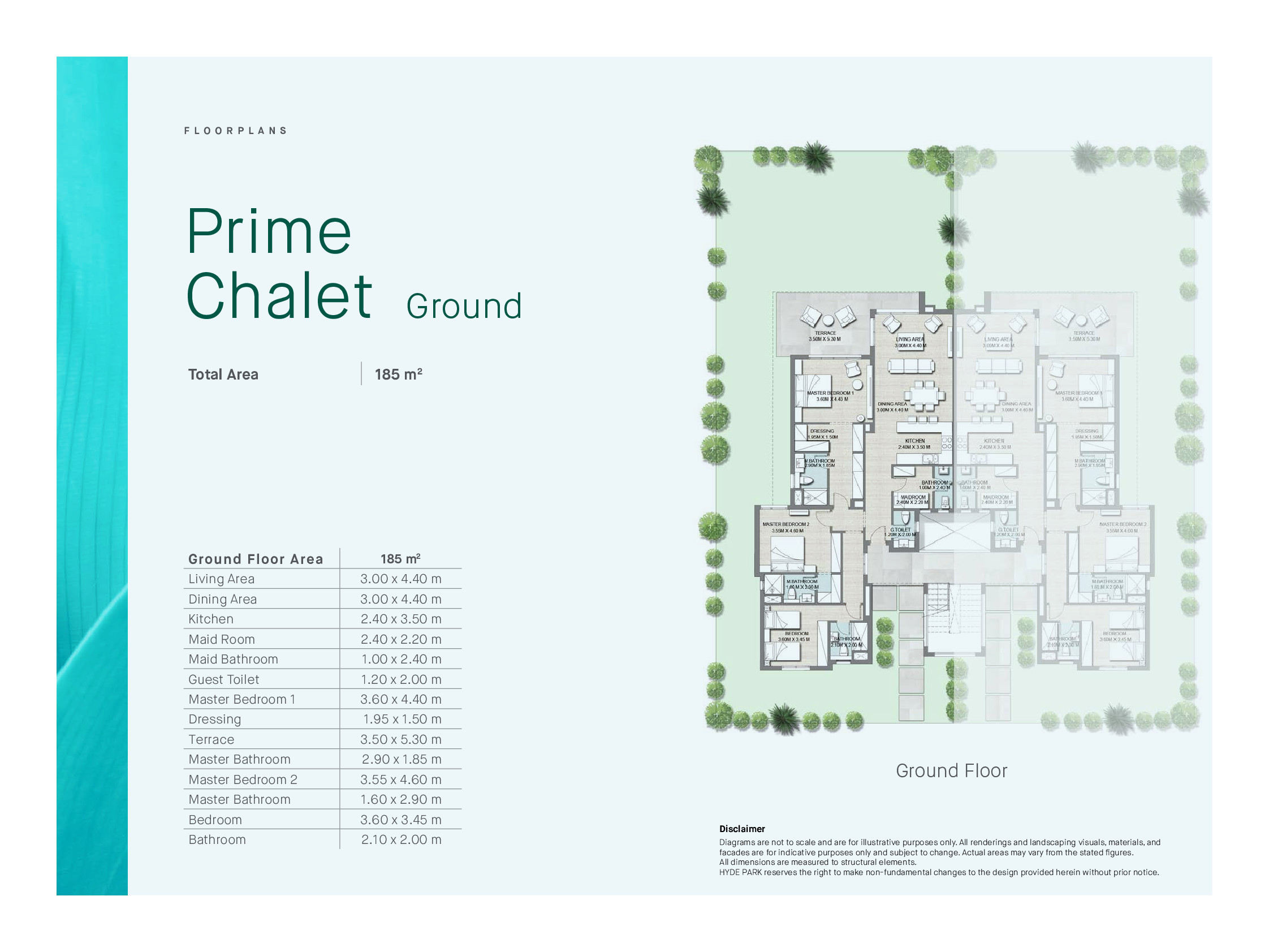 Floor plan for chalet at Hyde Park North - Seashore