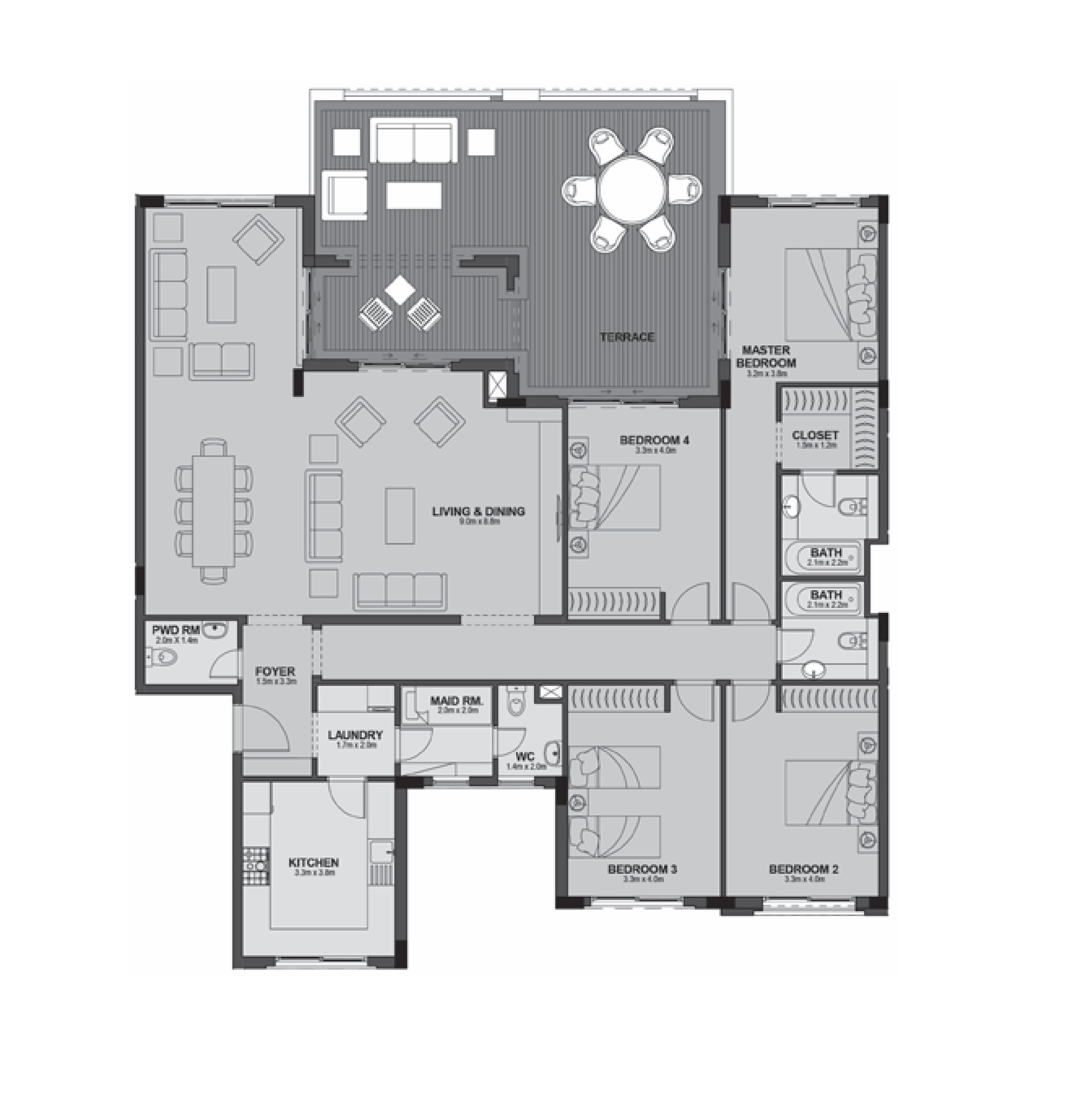 Floor plan for apartment at Uptown Cairo