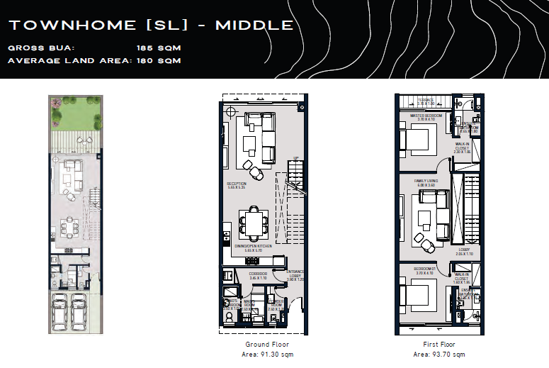 Floor plan for townhouse at Swan Lake West