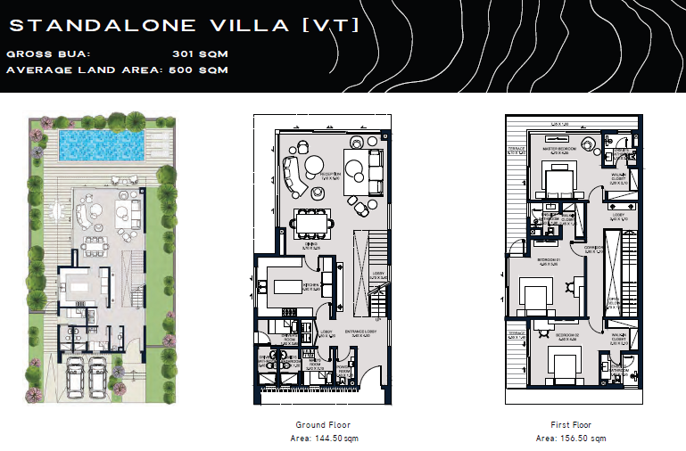 Floor plan for villa at Swan Lake West