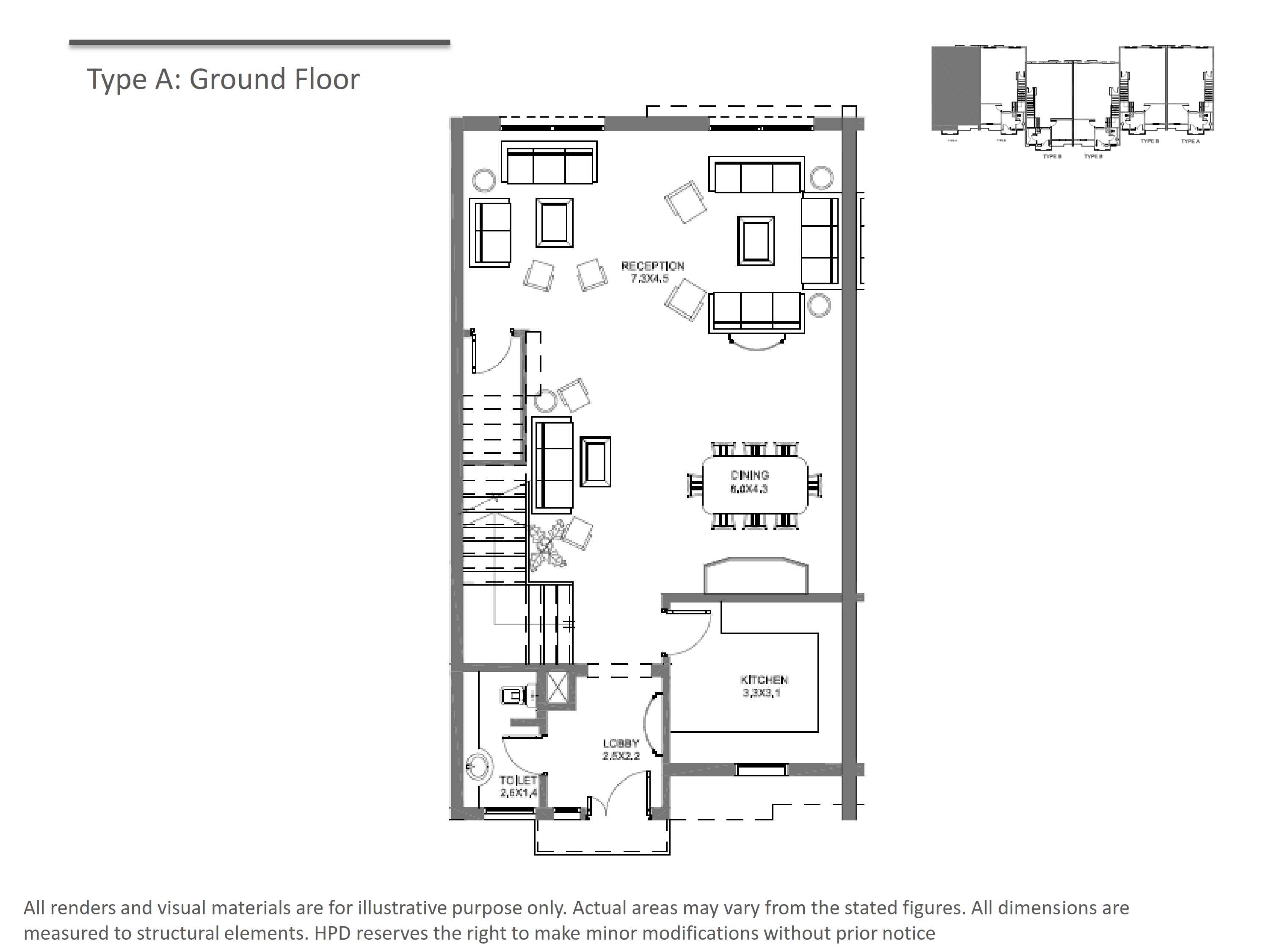 Floor plan for townhouse at Hyde Park