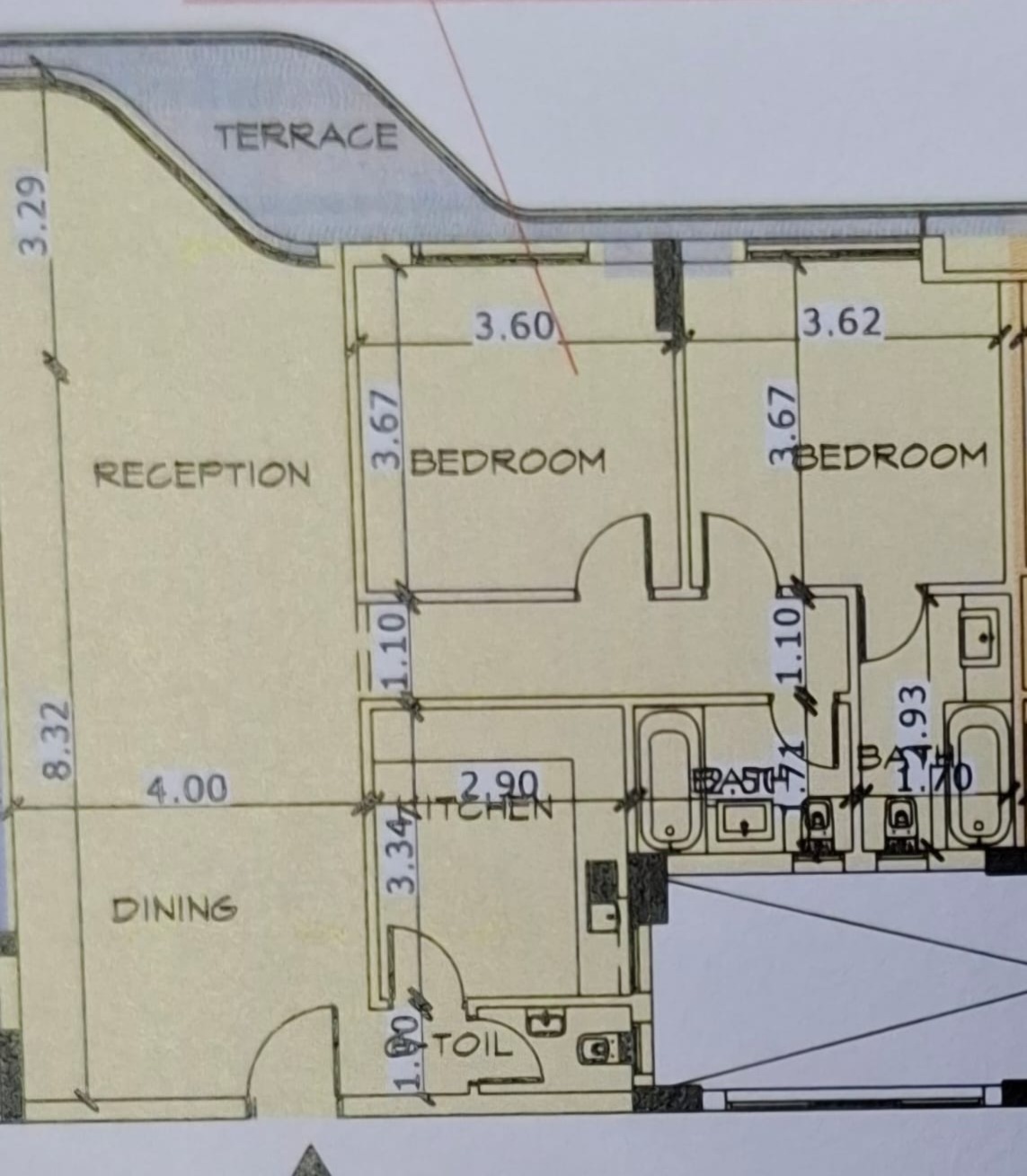 Floor plan for apartment at Bloomfields