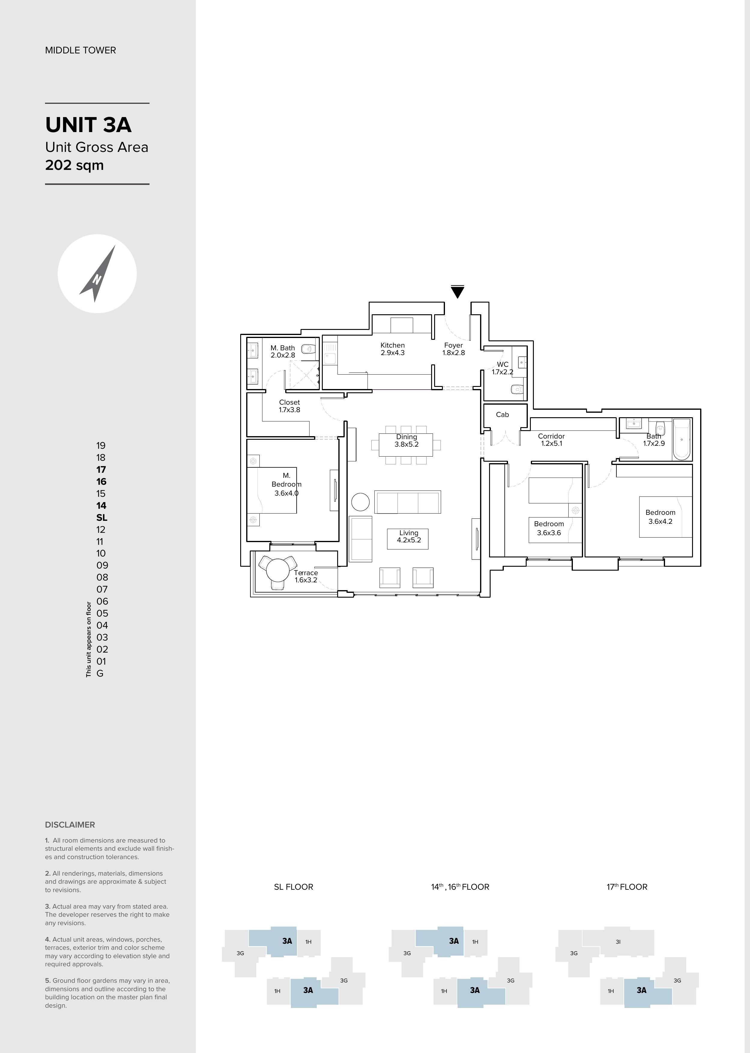 Floor plan for apartment at AEON Towers