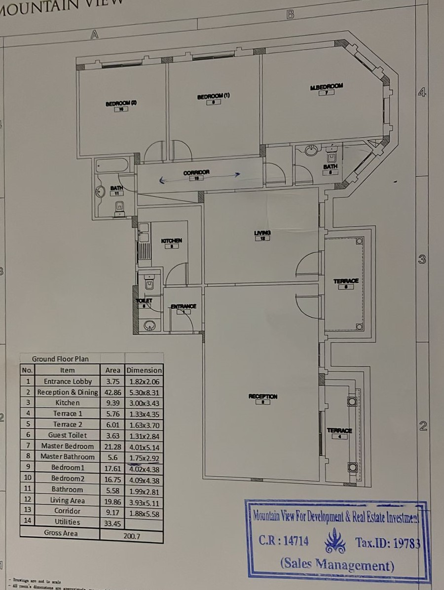 Floor plan for apartment at Mountain View Hyde Park