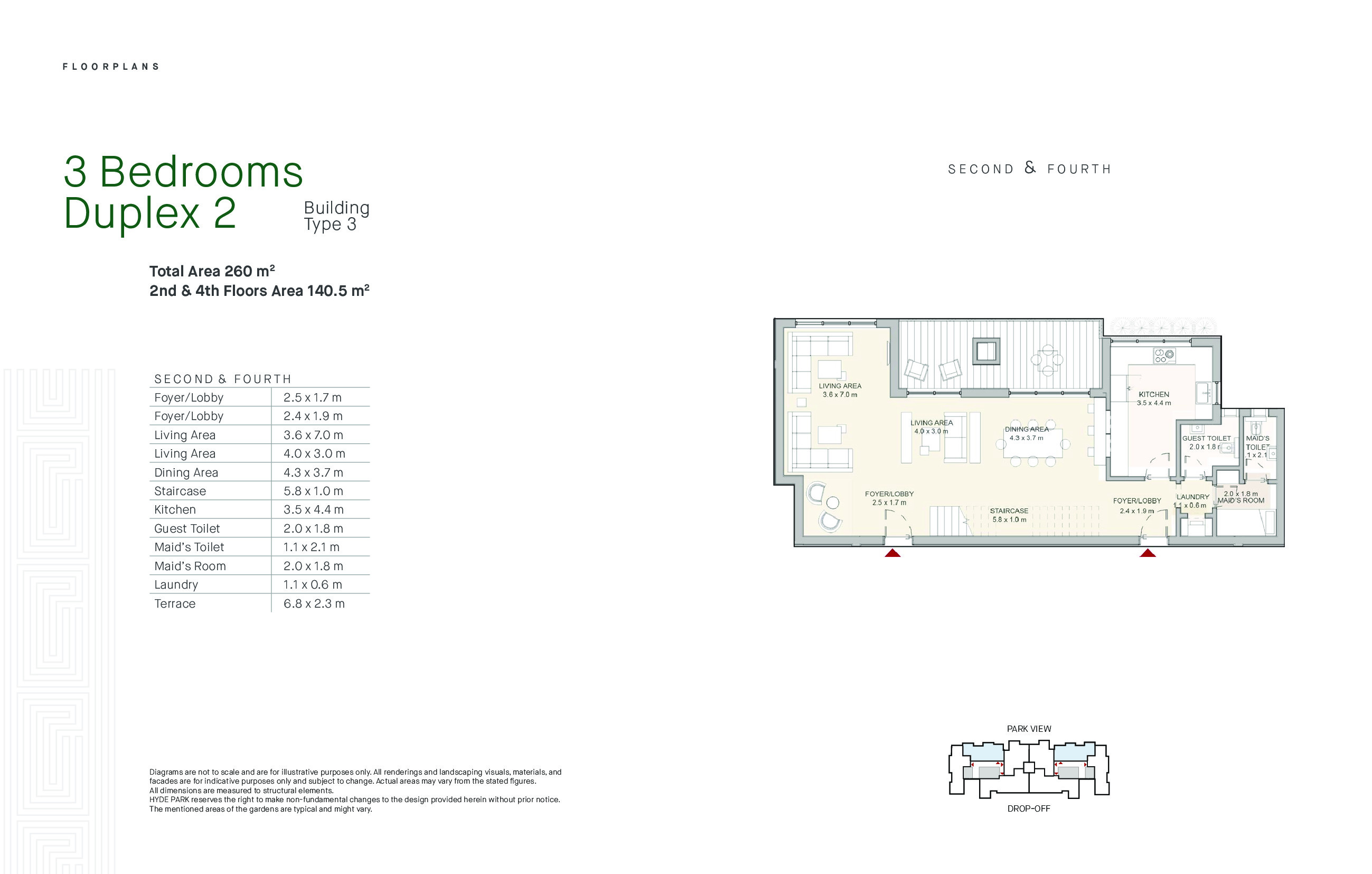 Floor plan for duplex at Hyde Park