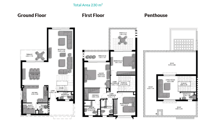 Floor plan for townhouse at Bo Island