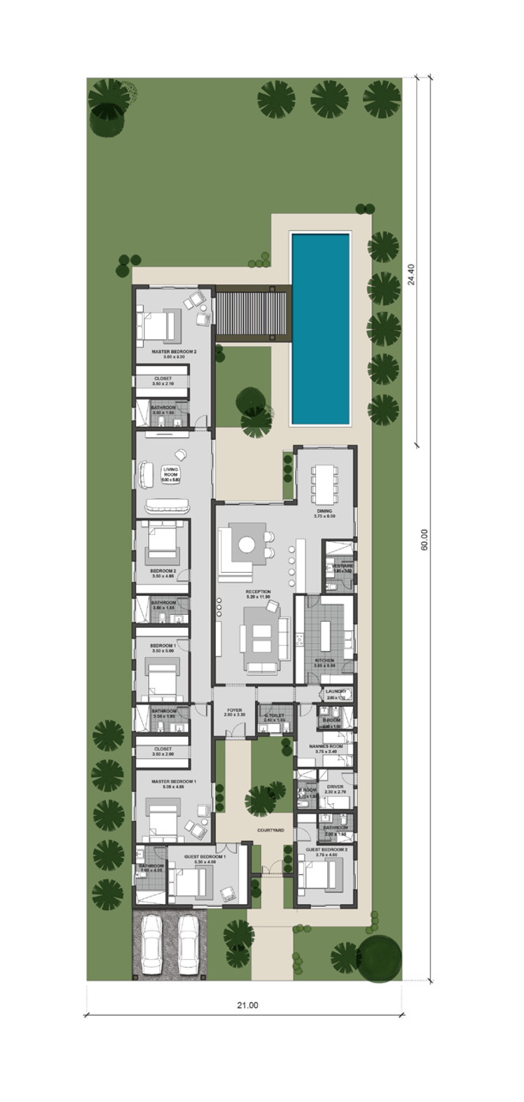Floor plan for villa at Caesar