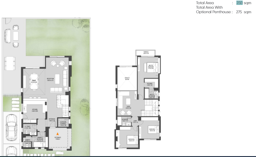 Floor plan for villa at O West Orascom