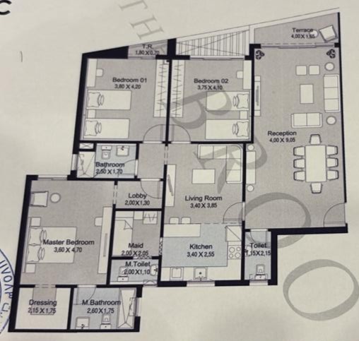 Floor plan for apartment at The Brooks