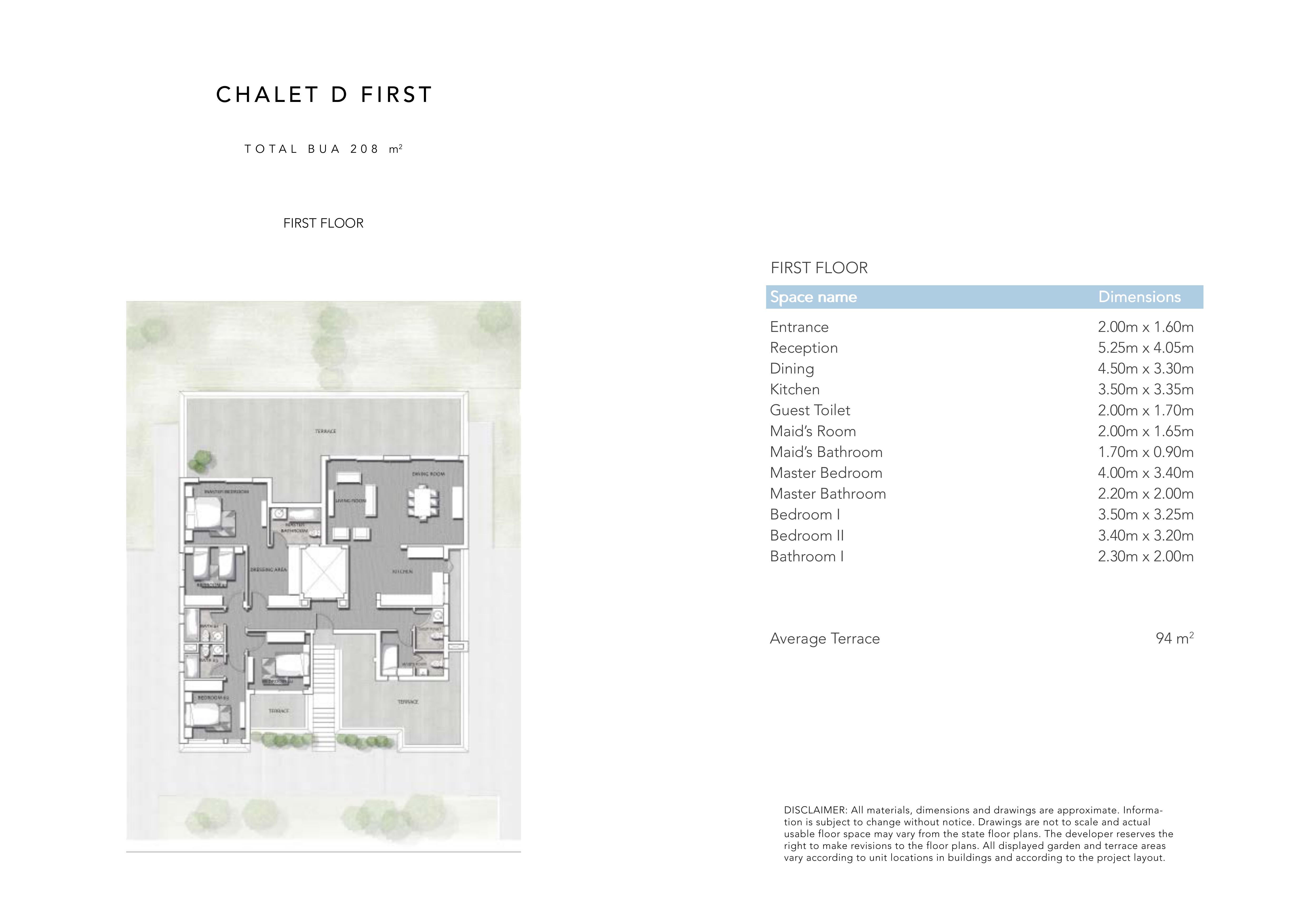 Floor plan for chalet at Jefaira