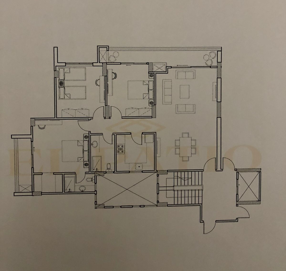 Floor plan for apartment at El Patio Oro