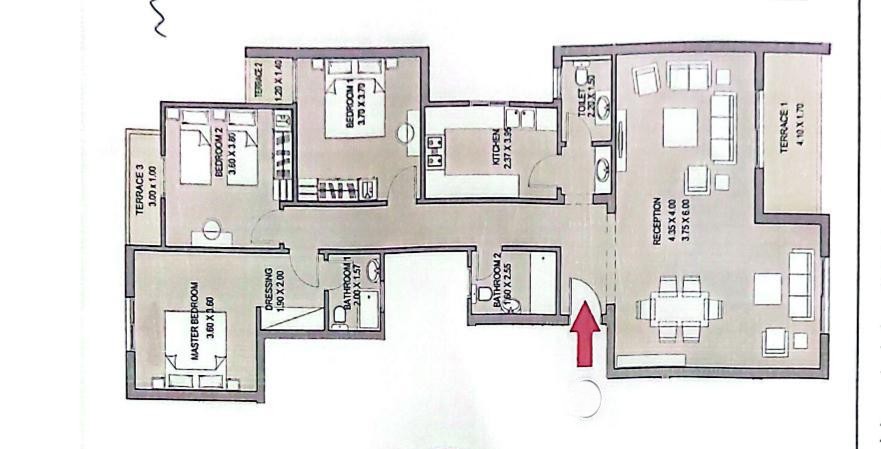 Floor plan for apartment at Taj City