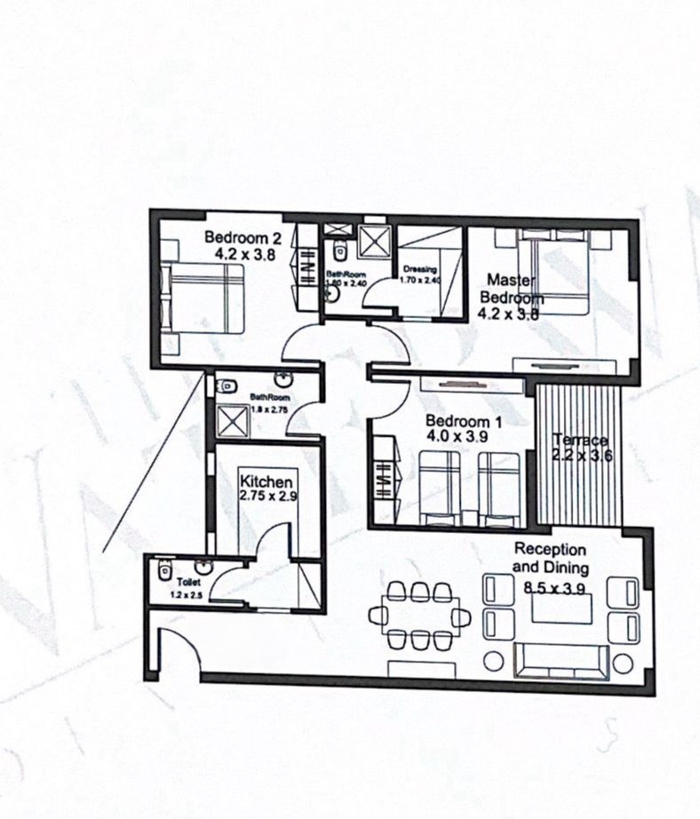 Floor plan for apartment at The Capitalway