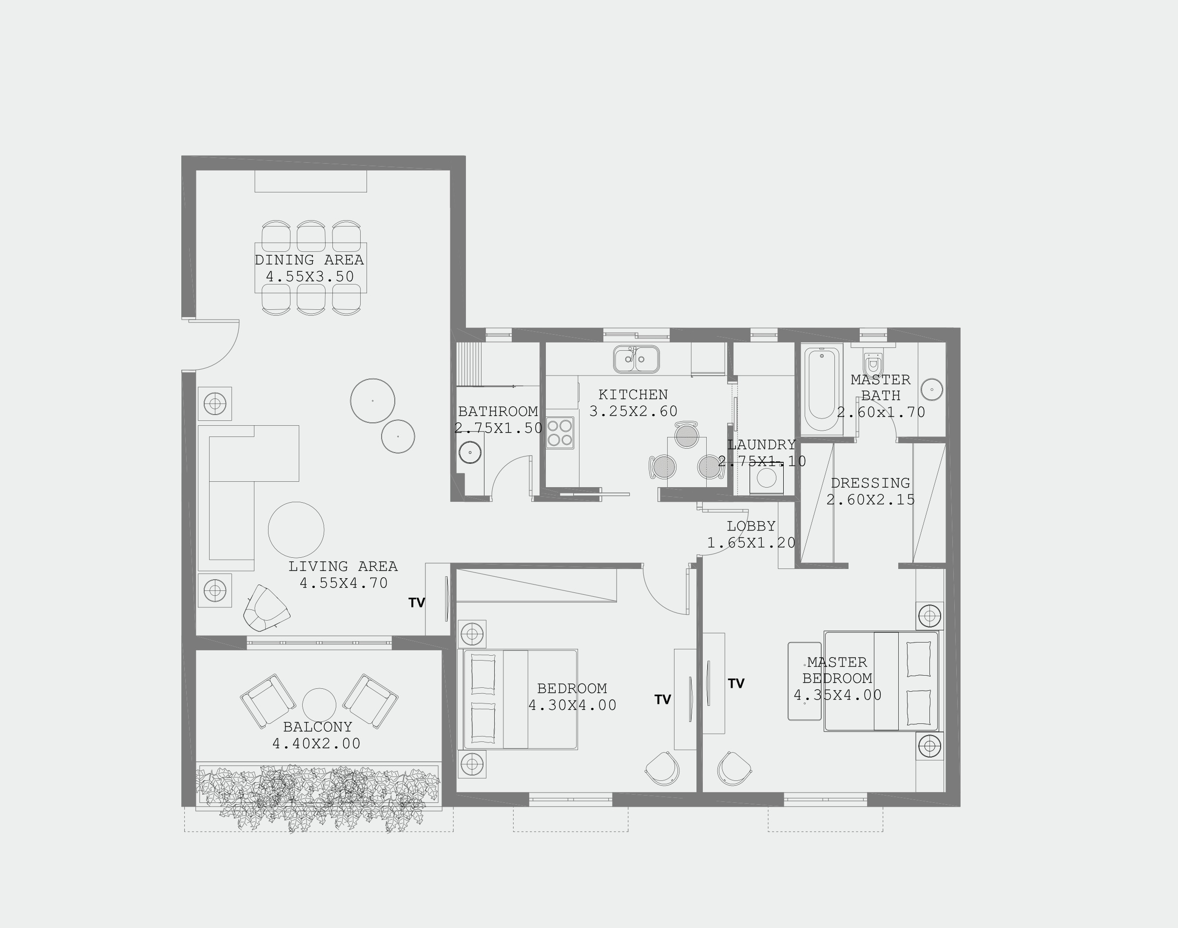 Floor plan for apartment at Hyde Park