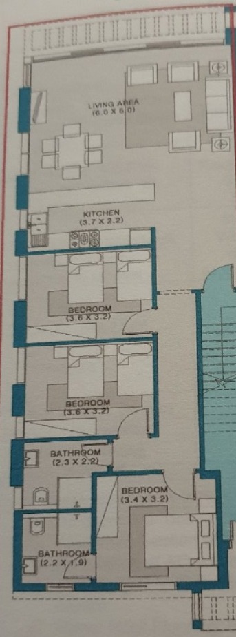 Floor plan for chalet at Marsa Baghush