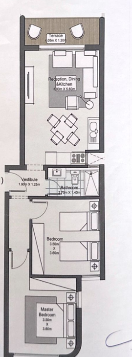 Floor plan for chalet at Koun