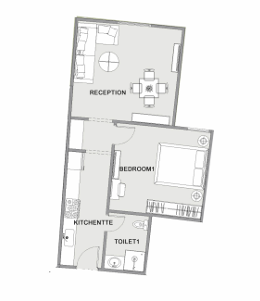 Floor plan for apartment at Yellow Residence
