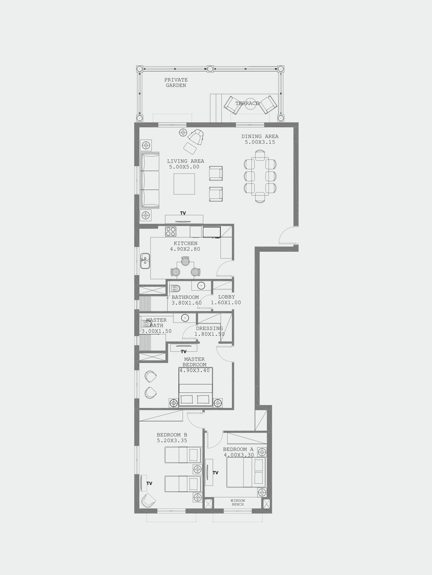 Floor plan for apartment at Hyde Park
