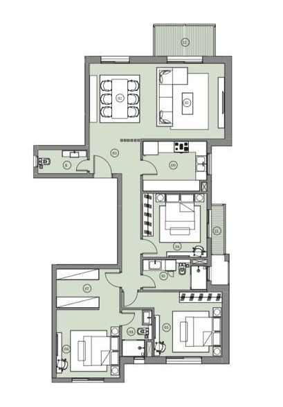 Floor plan for apartment at HAPTown