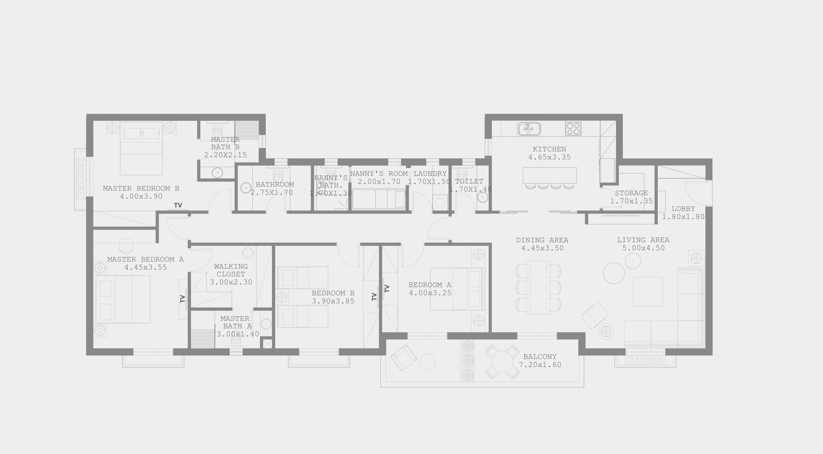 Floor plan for apartment at Hyde Park