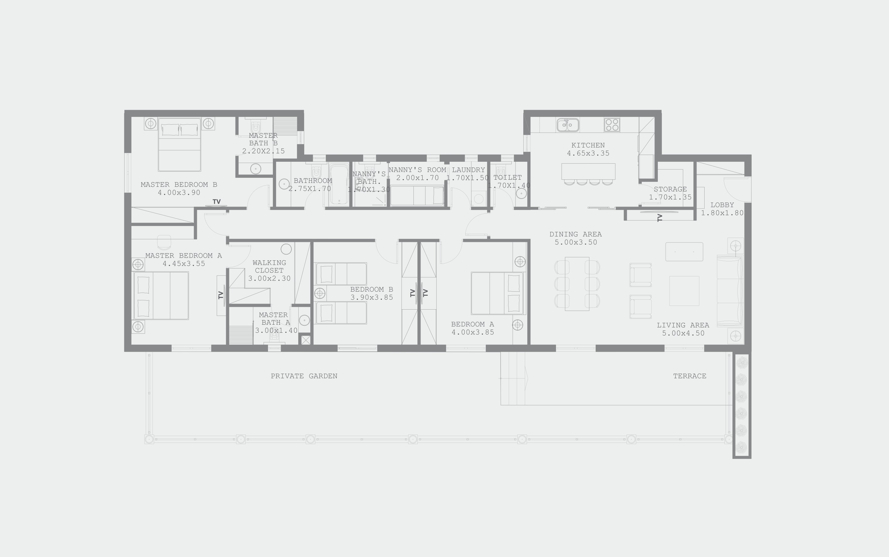 Floor plan for apartment at Hyde Park