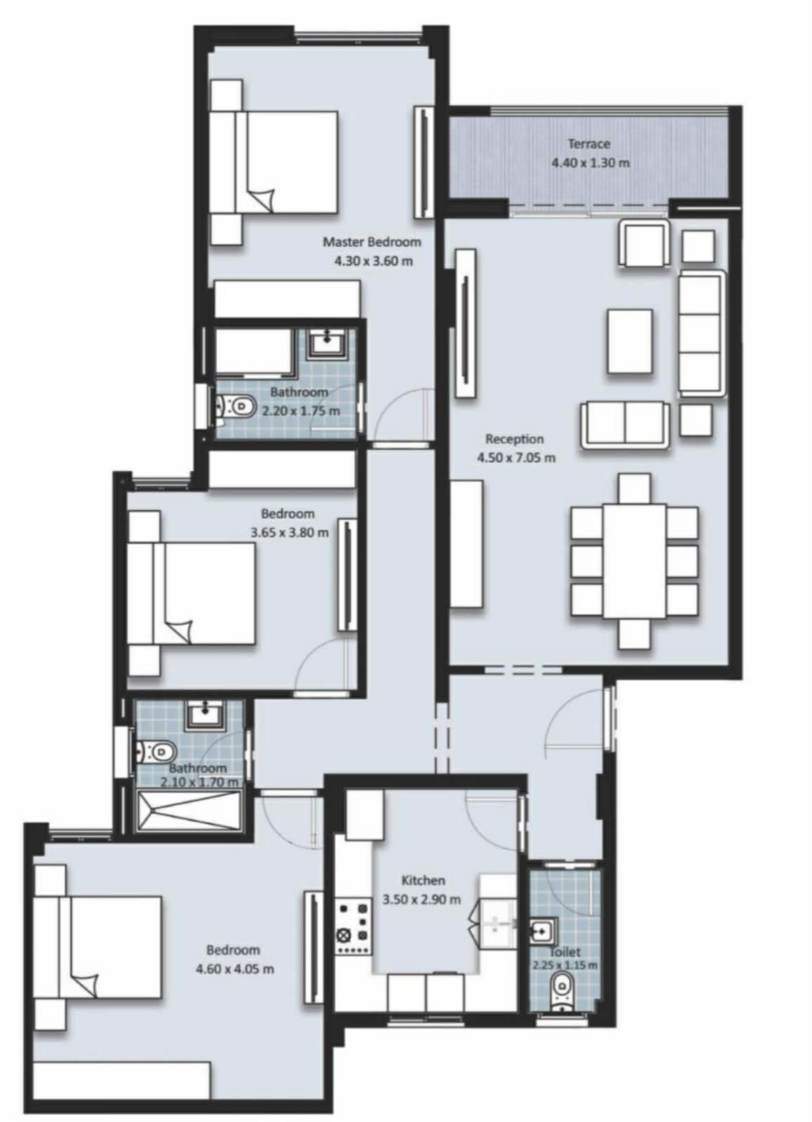 Floor plan for apartment at Fifth Square Al Marasem