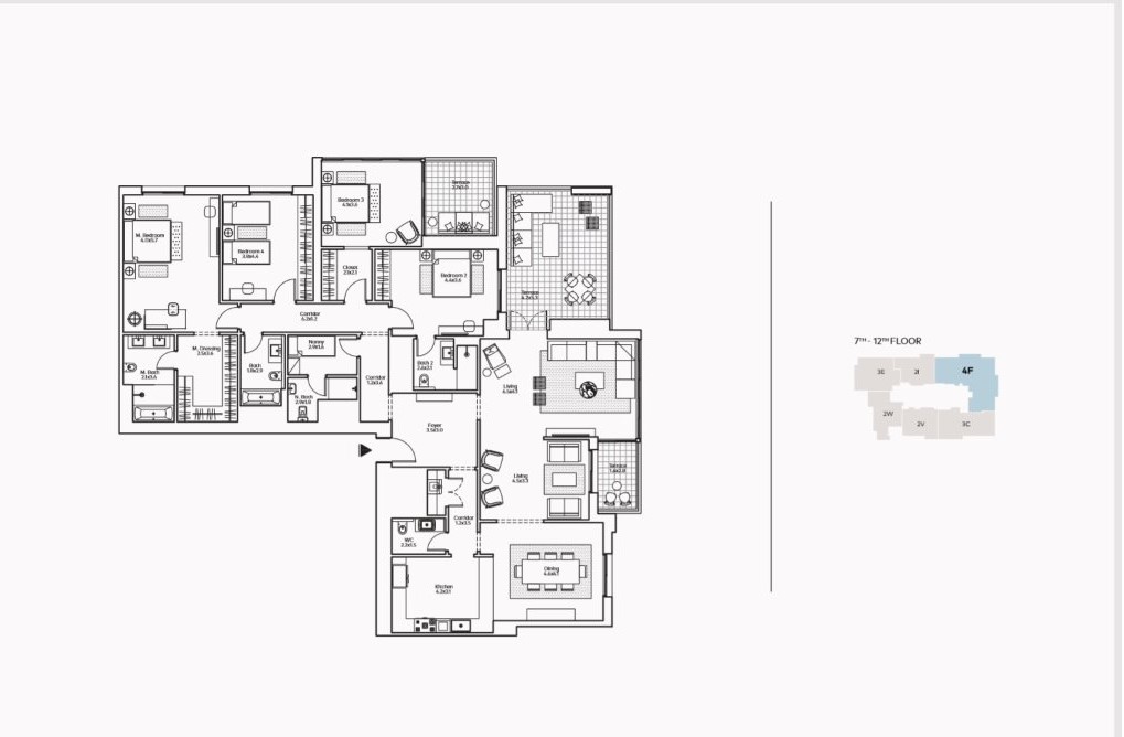 Floor plan for apartment at AEON Towers