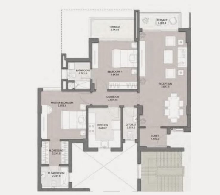 Floor plan for apartment at Club Hills Residence