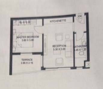 Floor plan for studio at Taj City