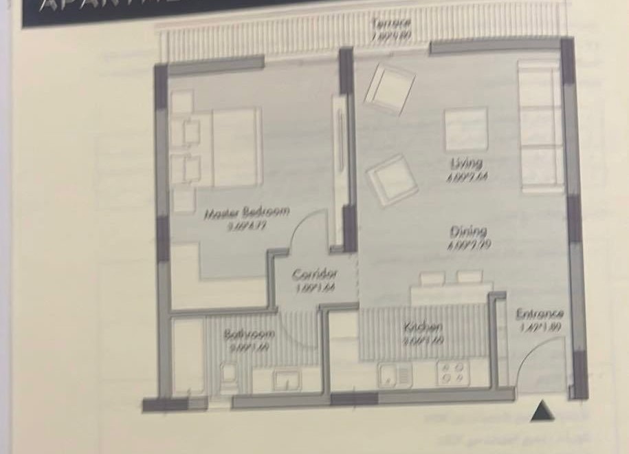 Floor plan for studio at Al Burouj