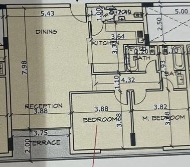 Floor plan for chalet at Bloomfields