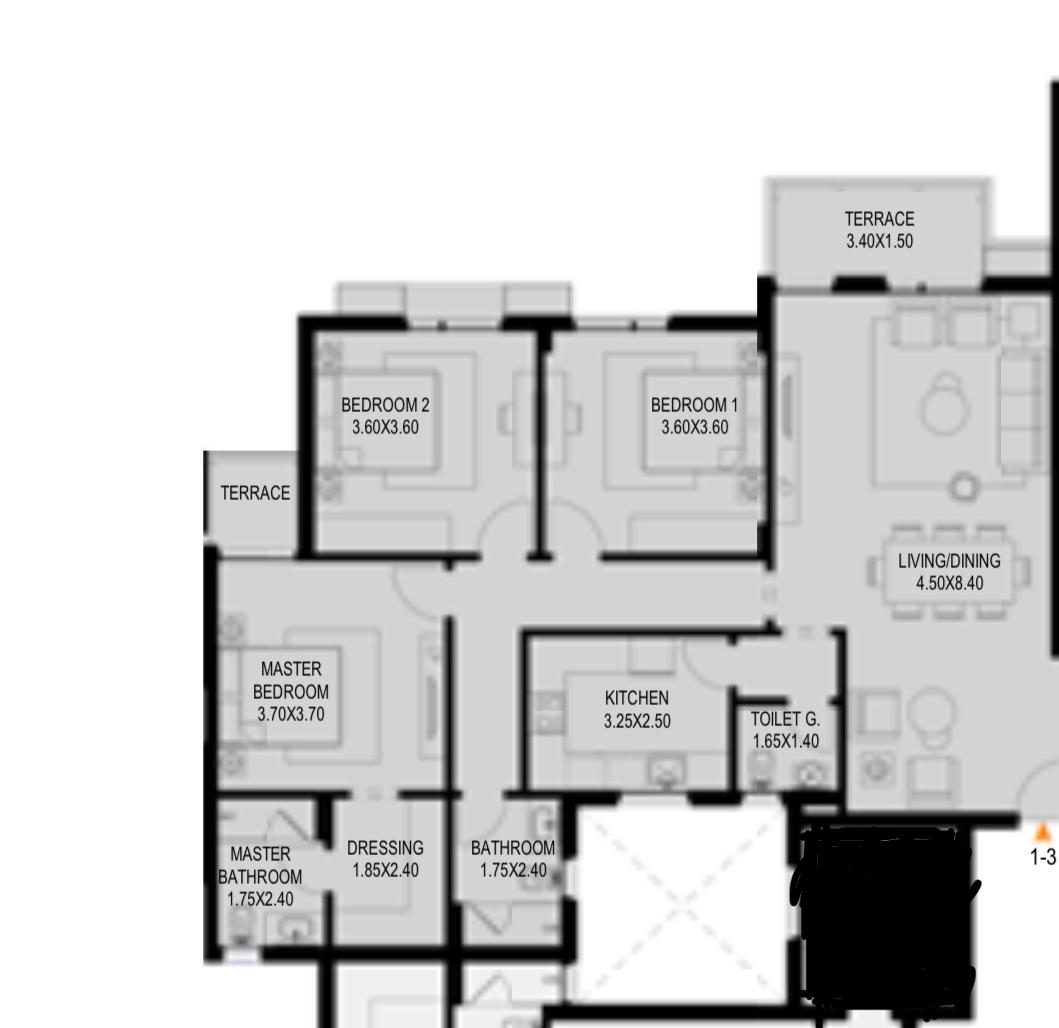 Floor plan for apartment at O West Orascom