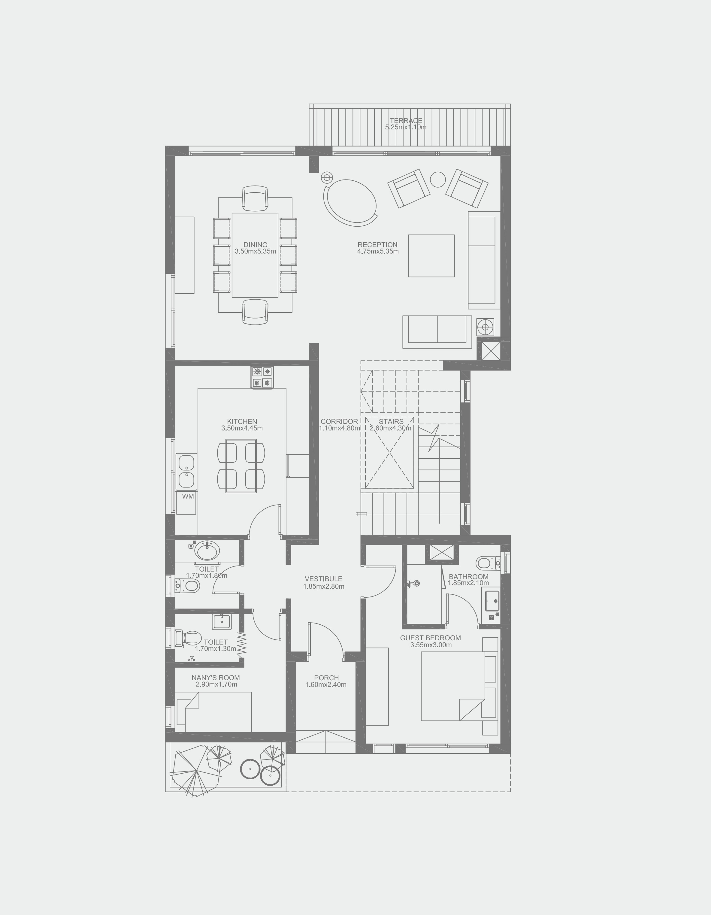 Floor plan for villa at Hyde Park