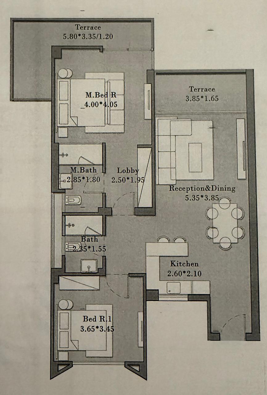 Floor plan for chalet at Kai Sokhna