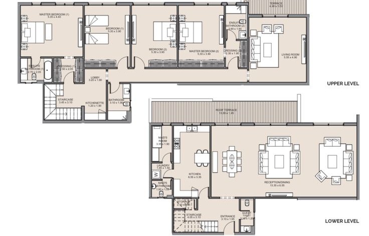 Floor plan for duplex at Swanlake Residences