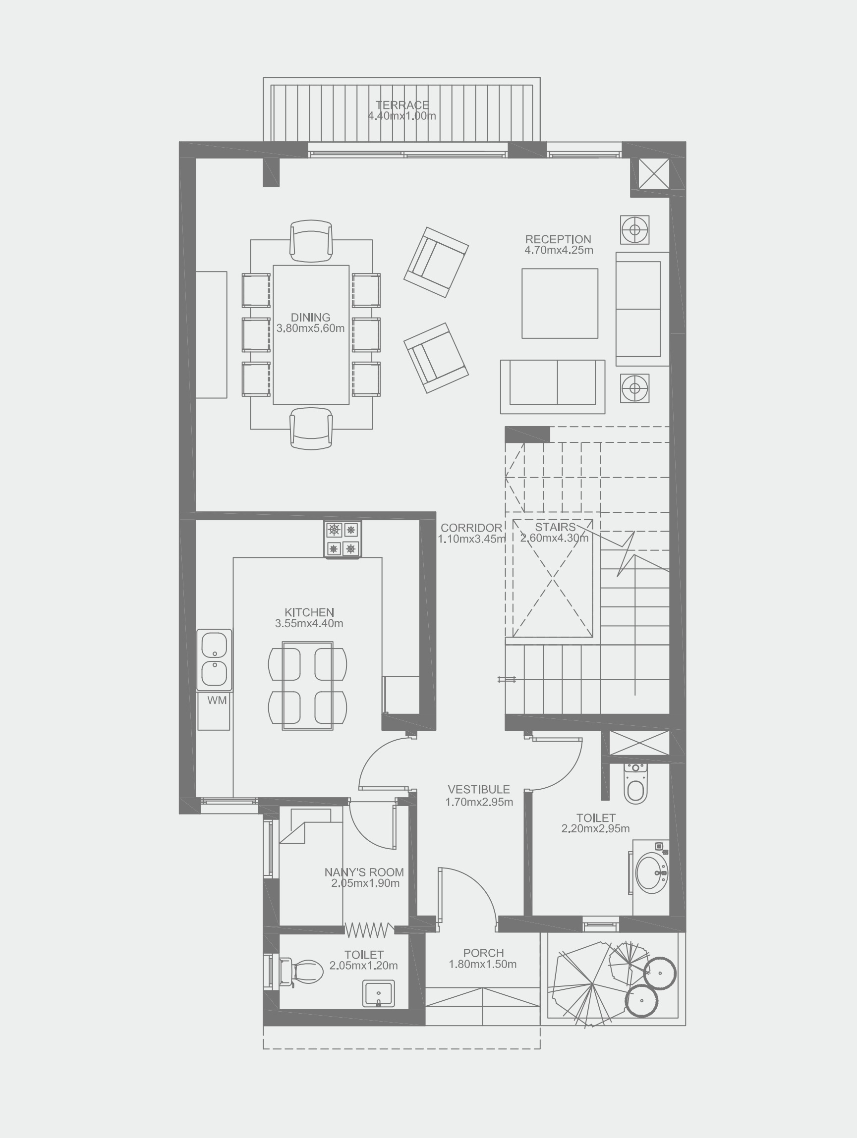 Floor plan for townhouse at Hyde Park
