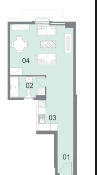 Floor plan for studio at Il Latini City Edge