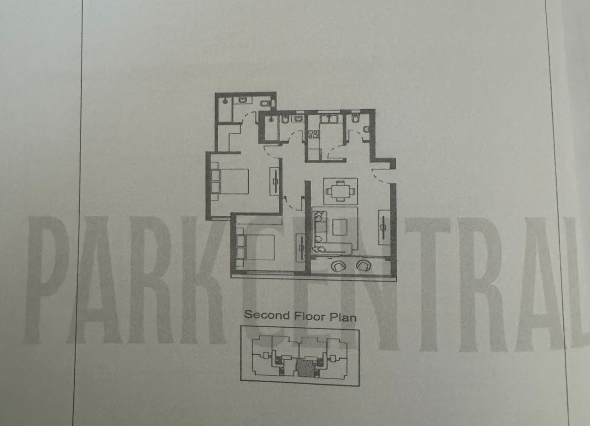 Floor plan for apartment at Park Central