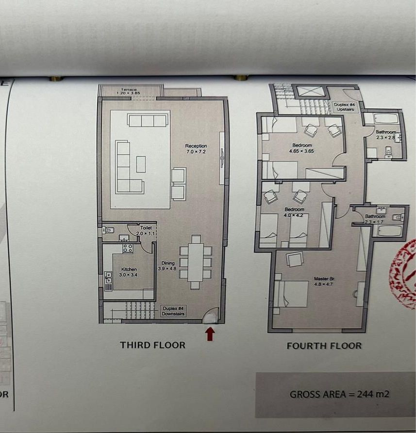Floor plan for duplex at Taj City