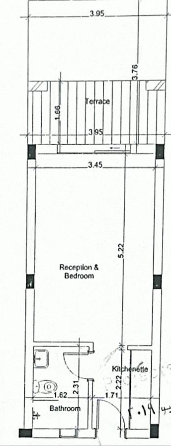 Floor plan for studio at Jefaira