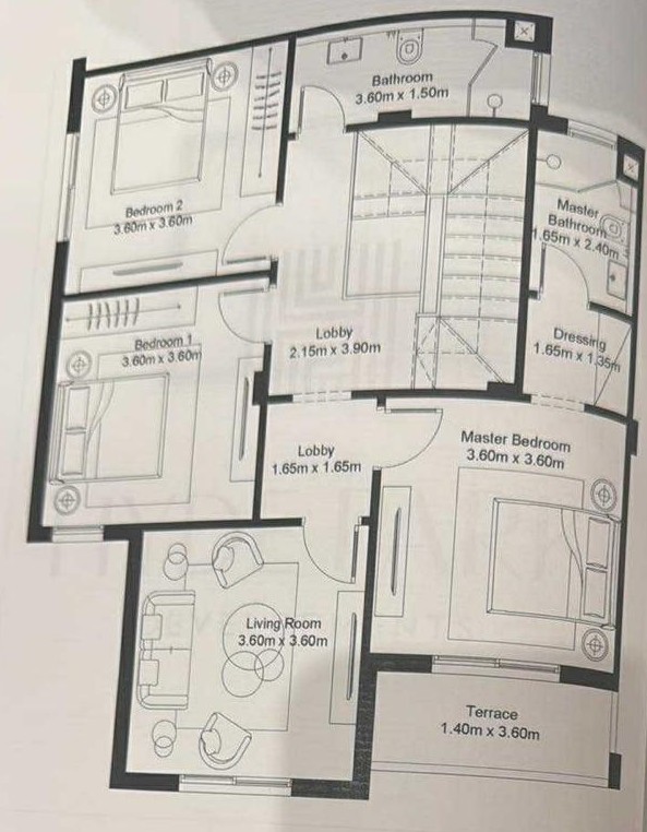Floor plan for villa at Garden Lakes