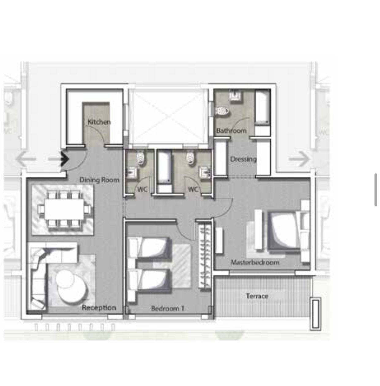 Floor plan for chalet at Joulz