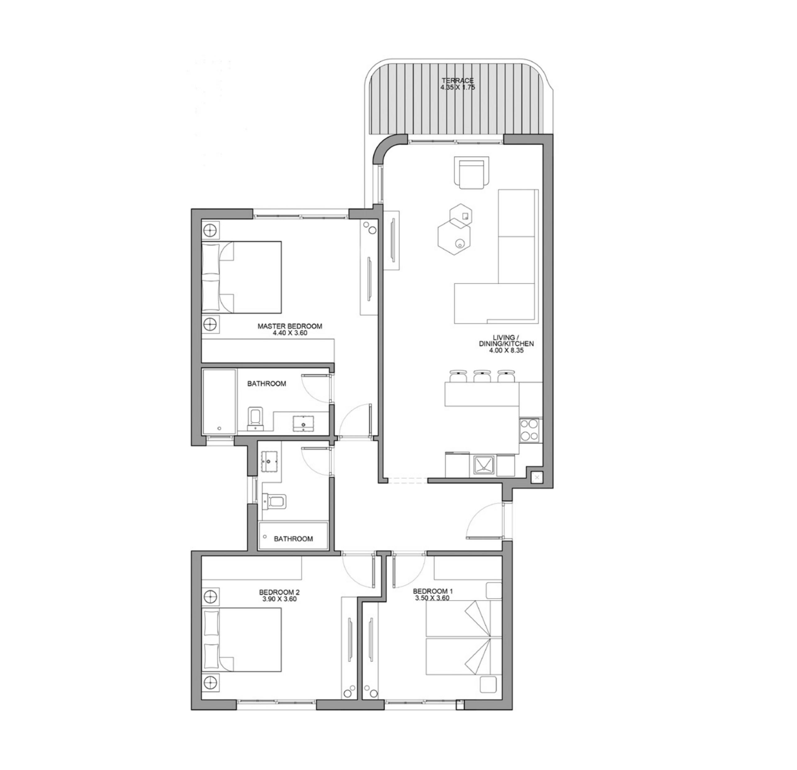 Floor plan for chalet at June
