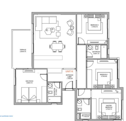 Floor plan for chalet at June