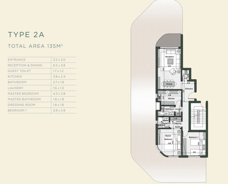 Floor plan for apartment at Bloomfields